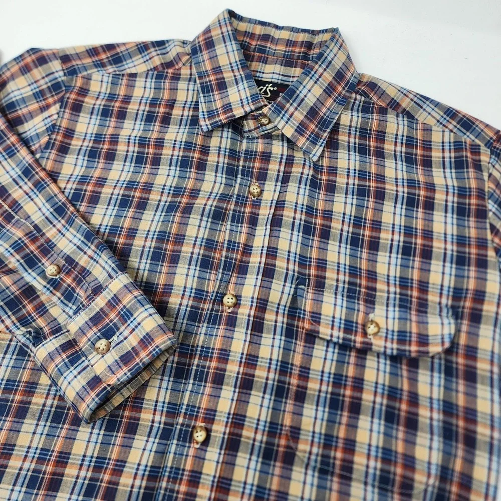 Levi's Vintage 80s Men's Button Up Long Sleeve Shirt Plaid Small Multicolor‎ USA